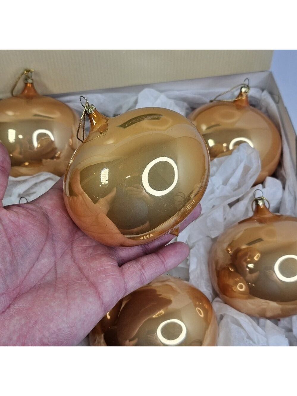 Villeroy & Boch Large Mouth Blown Glass Christmas Ornaments 6pcs Large
